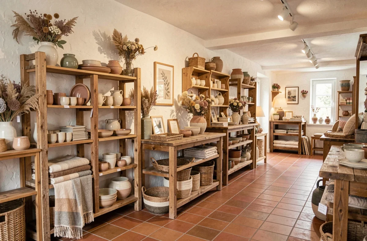 Boutique JAVA à Turckheim présentant une sélection de meubles et objets de décoration intérieure dans un cadre alsacien chaleureux