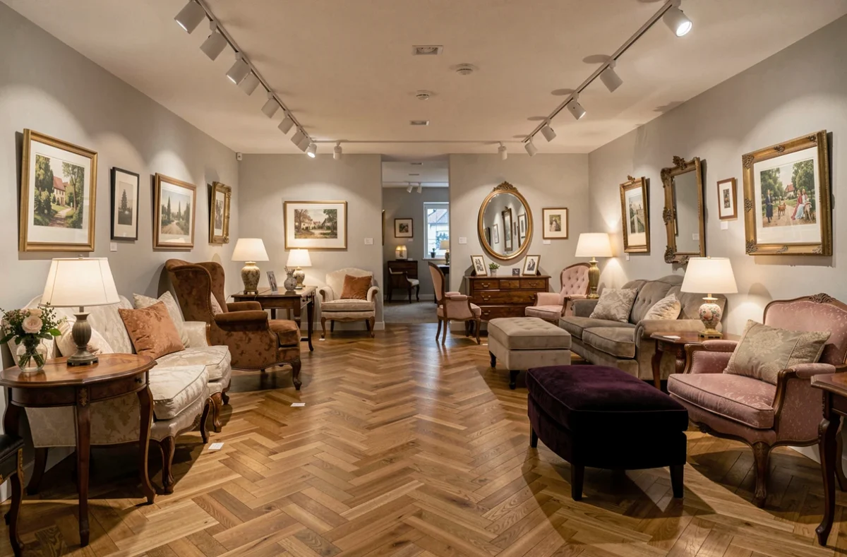 Showroom de mobilier et décoration Sièges et Décoration Kuster à Eguisheim, avec canapés, fauteuils et accessoires de style alsacien