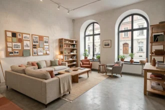 Showroom de décoration d'intérieur dans le Bas-Rhin avec des meubles design et des échantillons de matériaux